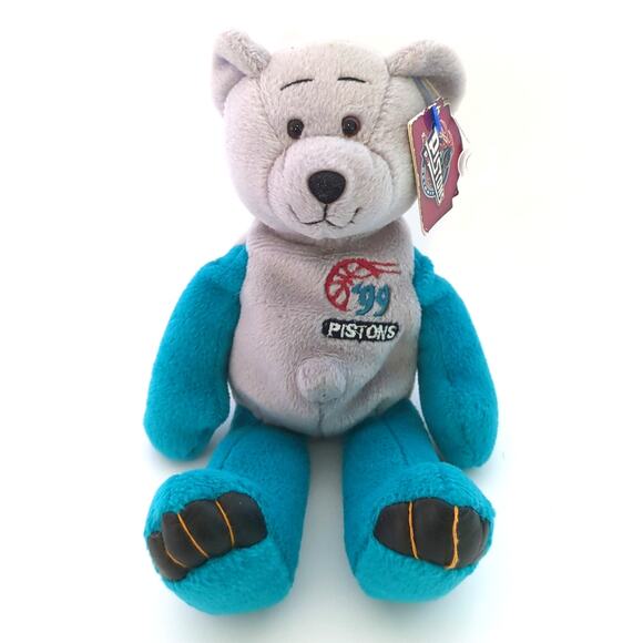 Detroit Pistons Grant Hill 33 1999 Limited Treasures 9" Pro Bear NWT Gray Teal - Picture 2 of 3